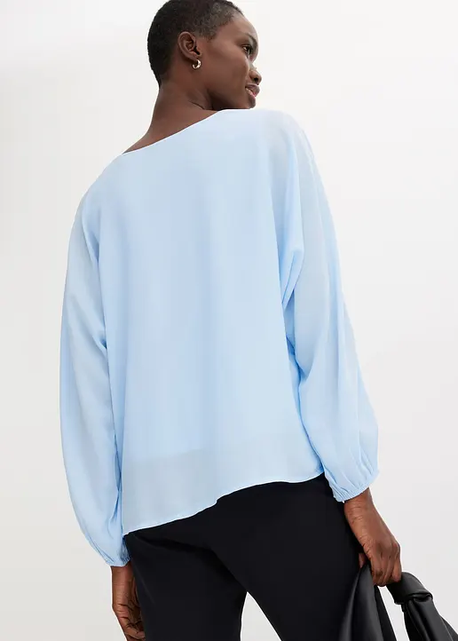 Bonprix Elegante Chiffon-Tunika Mit Glitzersteinchen Und Luftiger Passform