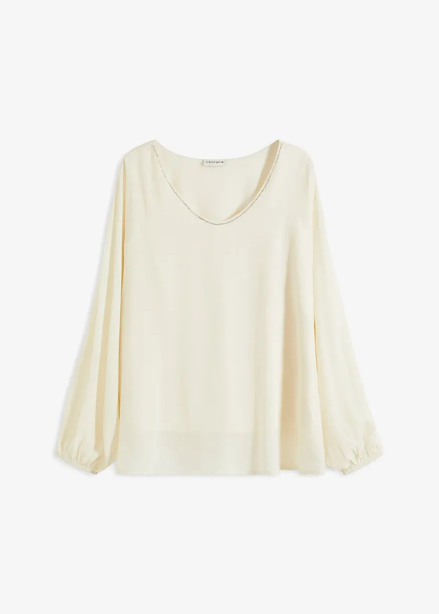 bonprix elegante Chiffon-Tunika mit Glitzersteinchen und luftiger Passform