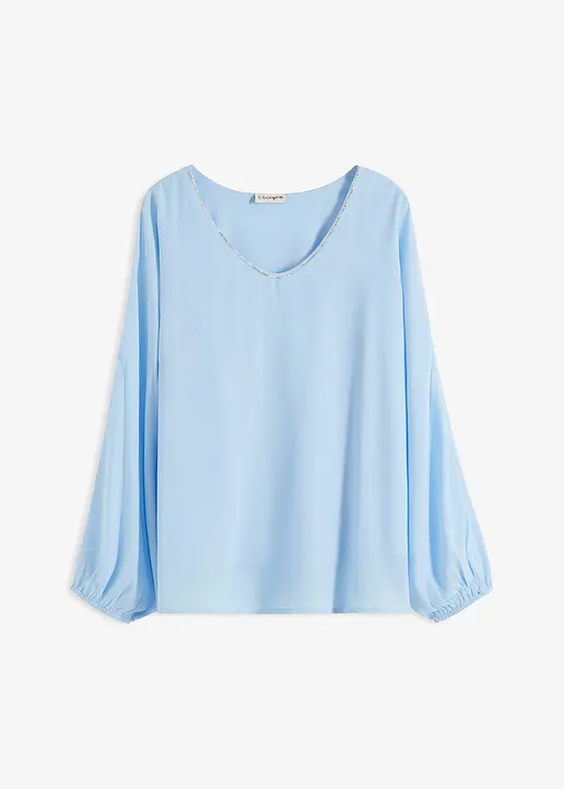 bonprix elegante Chiffon-Tunika mit Glitzersteinchen und luftiger Passform