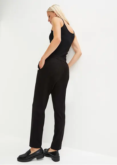 Bonprix Elegante Hose Mit Bequembund Und Dekorativen Knöpfen. - Schwarz