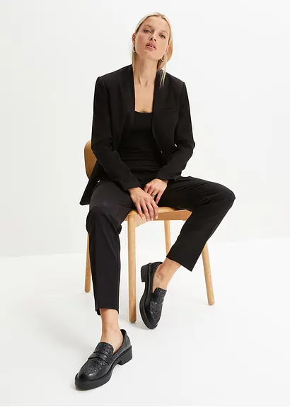 Bonprix Elegante Hose Mit Bequembund Und Dekorativen Knöpfen. - Schwarz