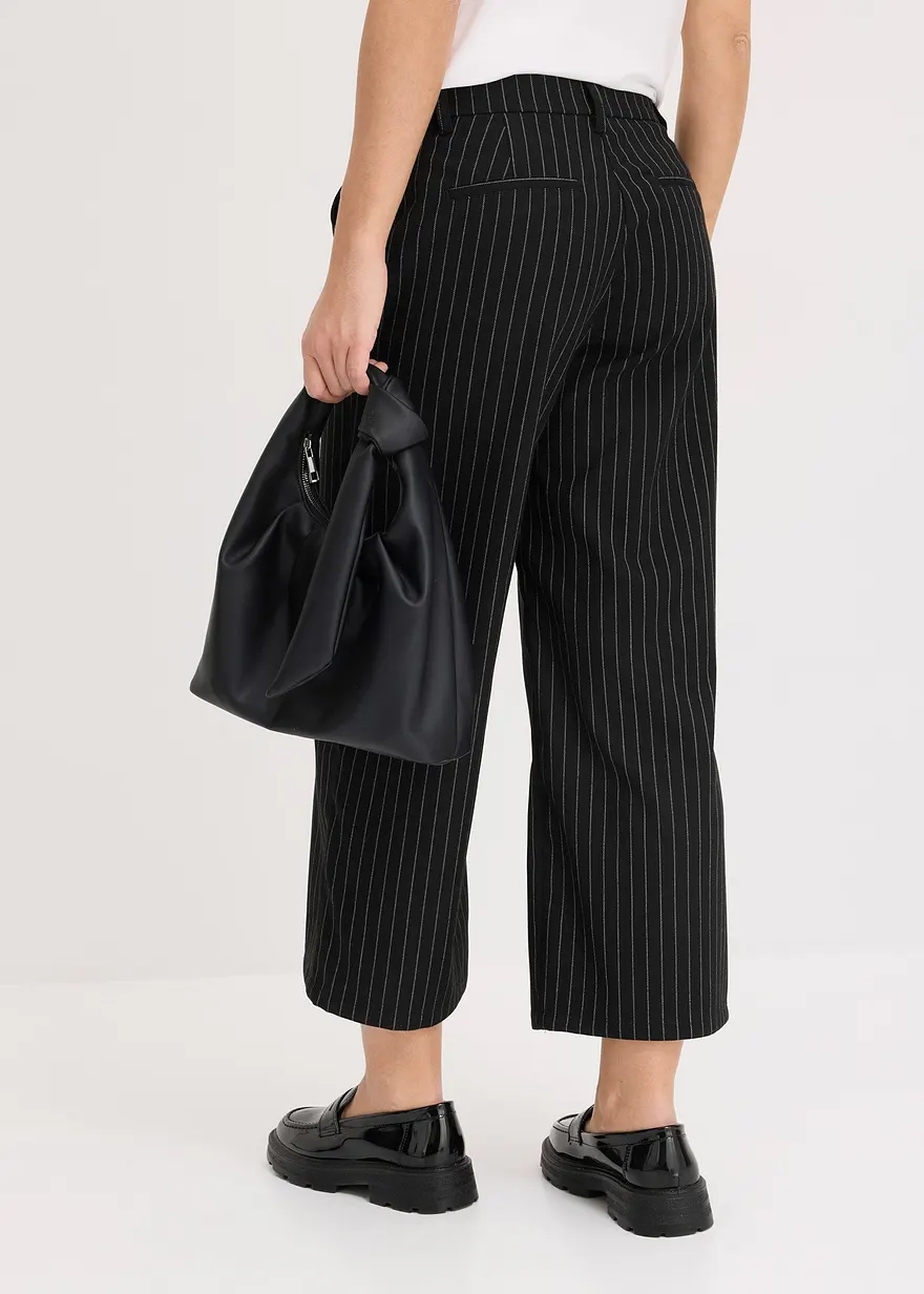 Bonprix Elegante Hose Mit Kurzem Bein - Schwarz - Damen