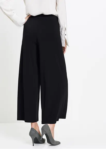 Bonprix Elegante Hose Mit Weitem Bein - Schwarz - Damen