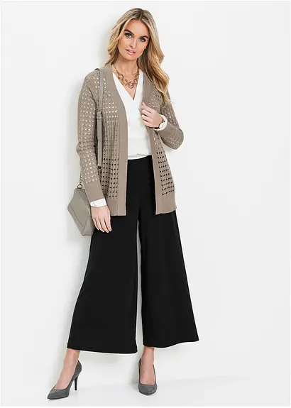 Bonprix Elegante Hose Mit Weitem Bein - Schwarz - Damen