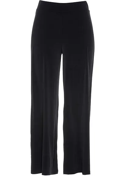bonprix elegante Hose mit weitem Bein - schwarz - Damen