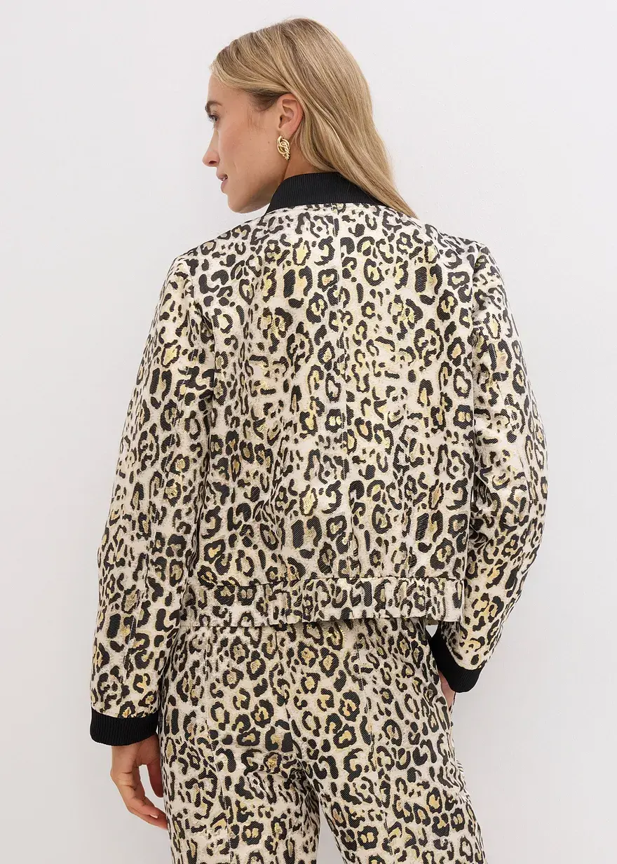 Bonprix Elegante Jacke Aus Hochwertigem Jacquard Mit Glitzerfäden - Beige