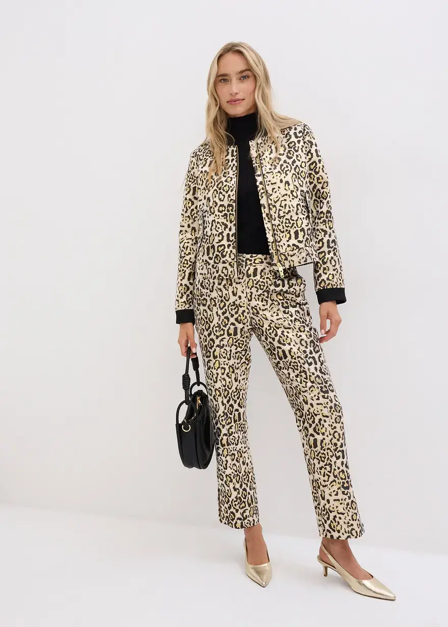 Bonprix Elegante Jacke Aus Hochwertigem Jacquard Mit Glitzerfäden - Beige