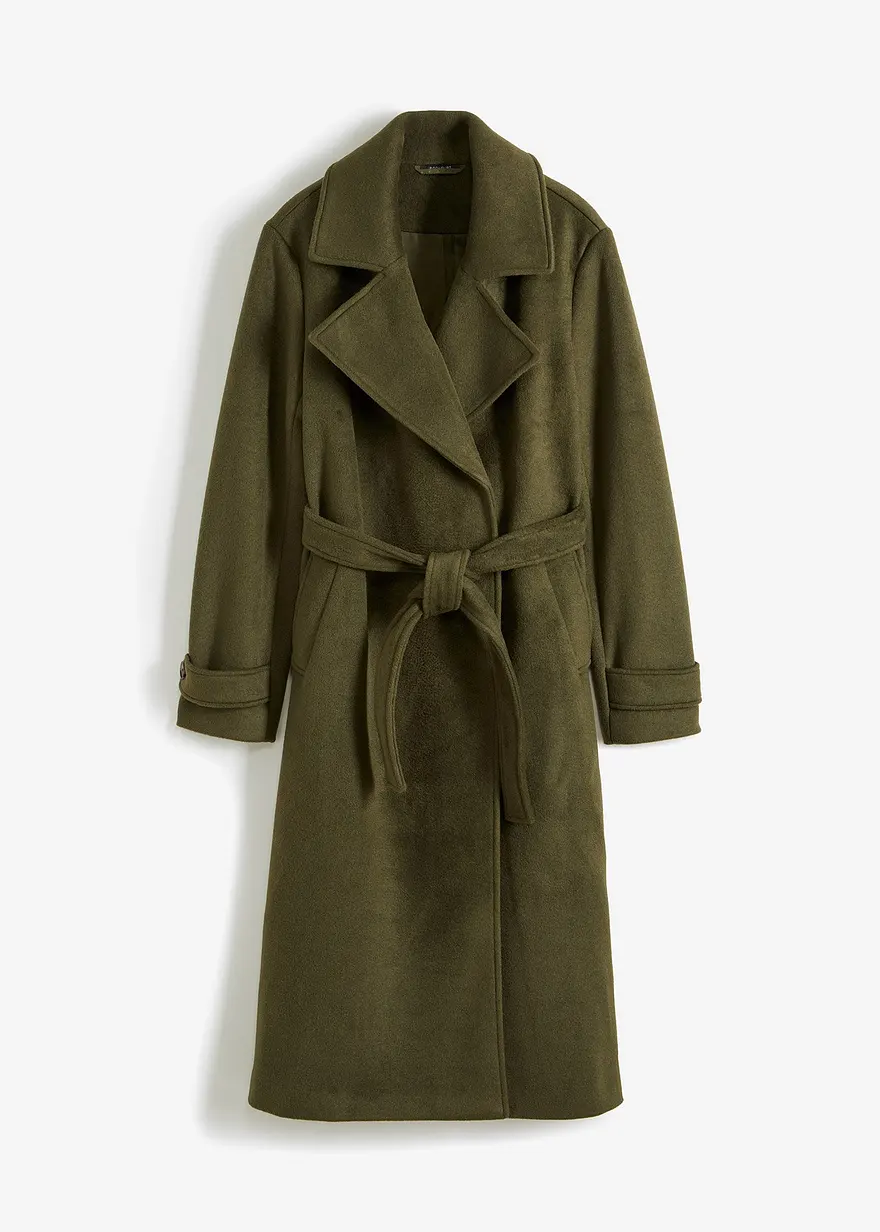 bonprix Elegante Jacke mit Bindegürtel - grün regular - Damen