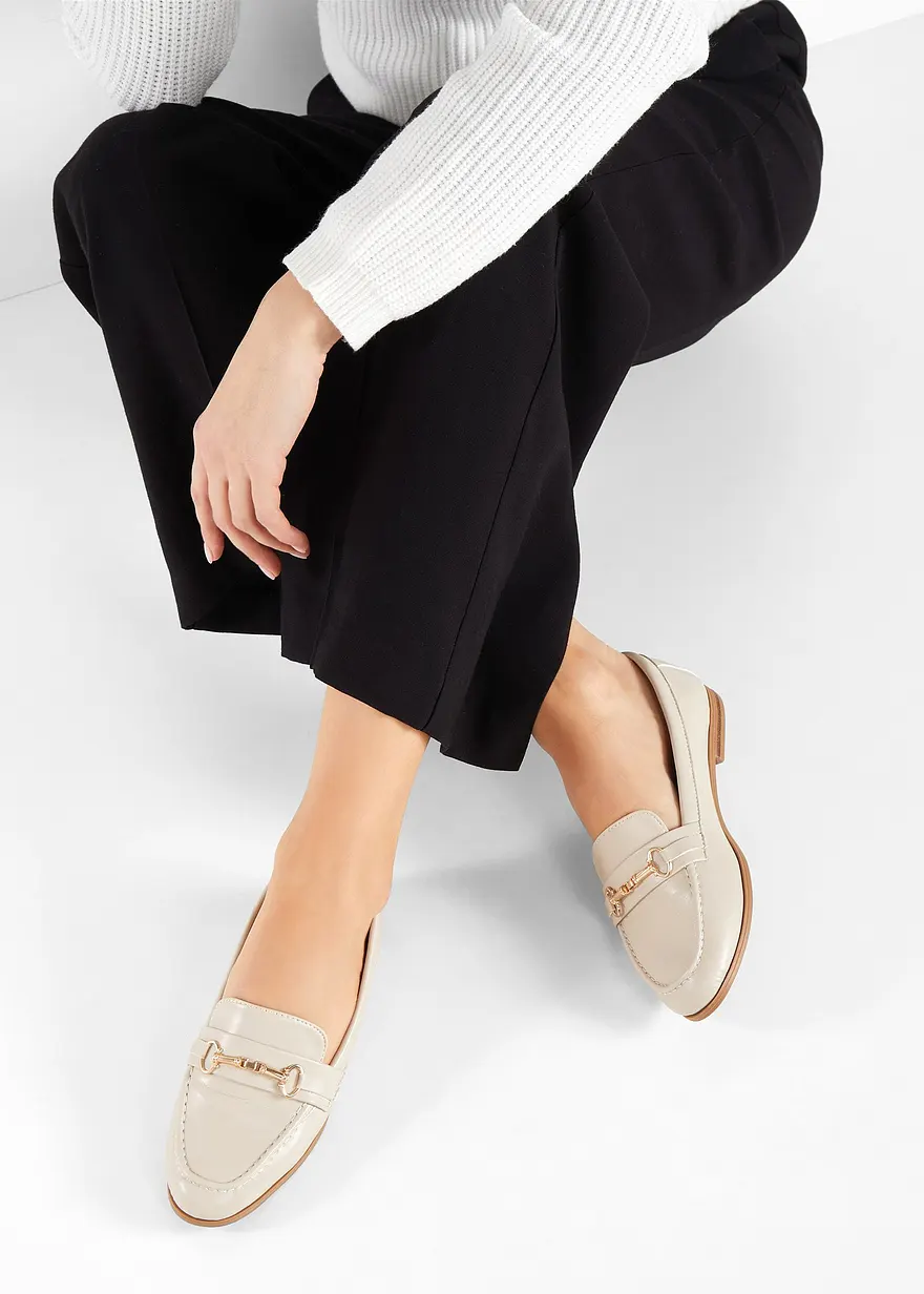Bonprix Elegante Loafer Mit Dekorativer Schnalle - Beige