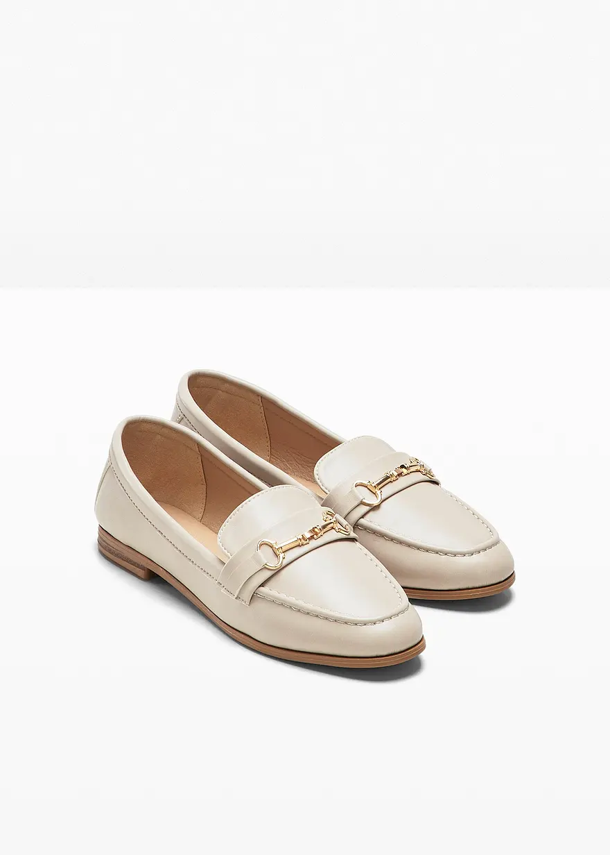 Bonprix Elegante Loafer Mit Dekorativer Schnalle - Beige
