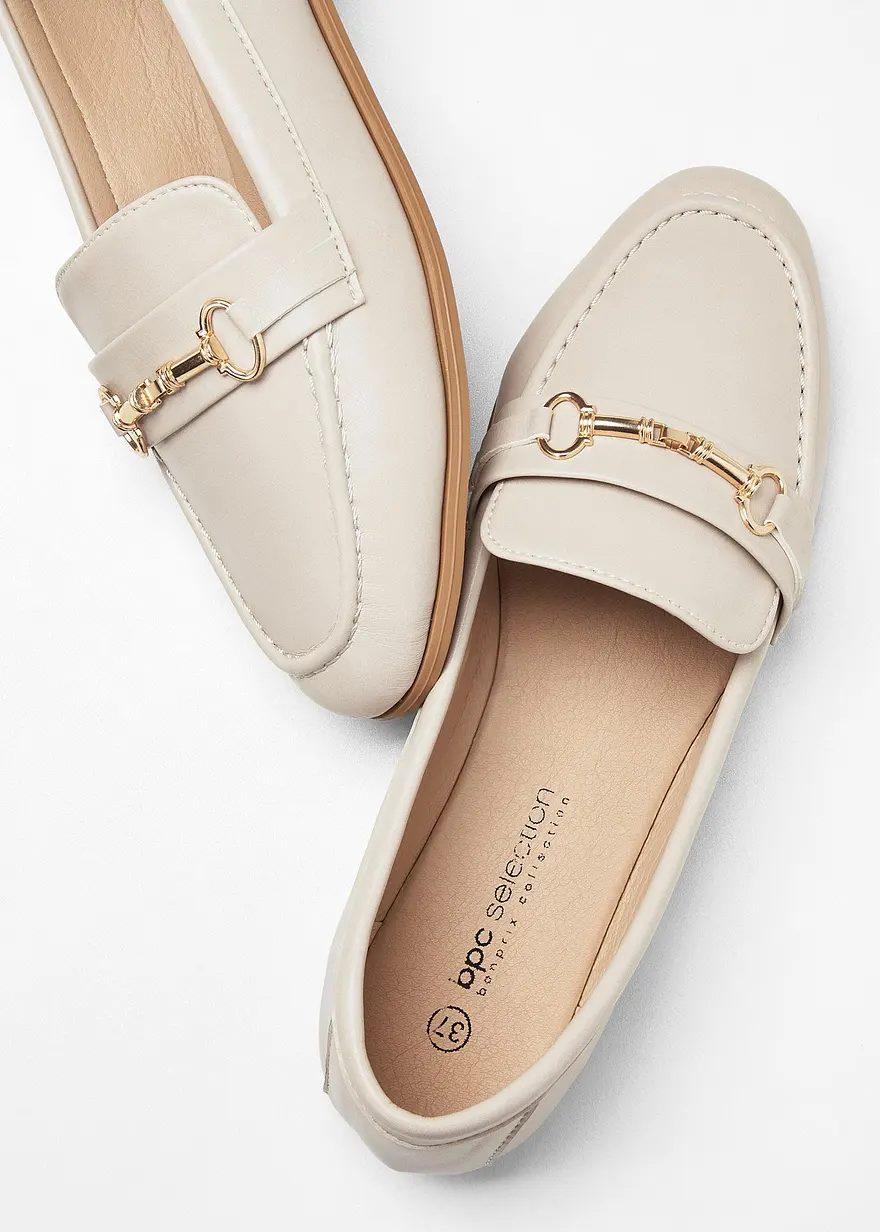 Bonprix Elegante Loafer Mit Dekorativer Schnalle - Beige