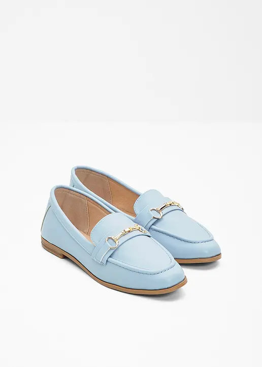 Bonprix Elegante Loafer Mit Dekorativer Schnalle - Blau - Damen