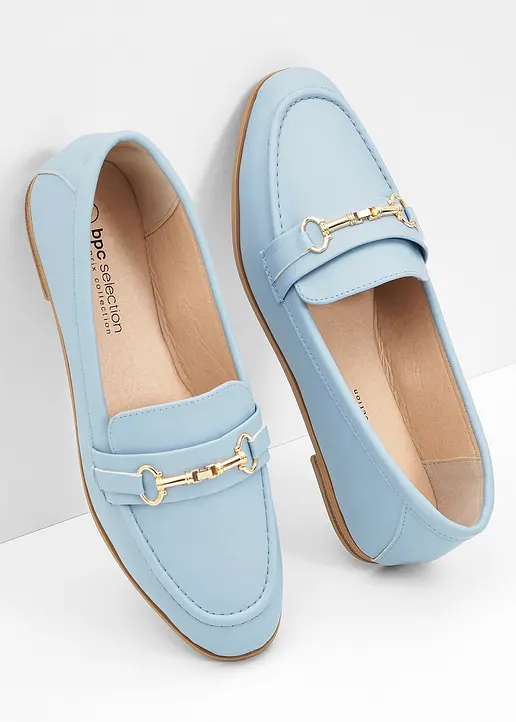 Bonprix Elegante Loafer Mit Dekorativer Schnalle - Blau - Damen