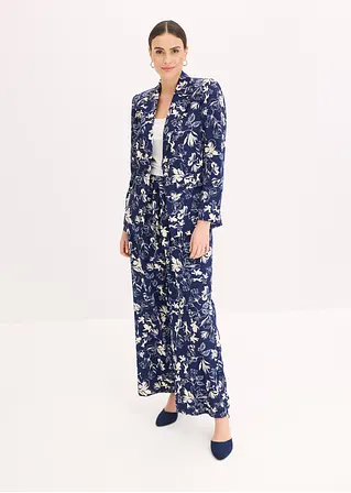 Bonprix Elegante Marlenehose Mit Floralem Druck - Blau - Damen