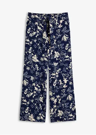 bonprix elegante Marlenehose mit floralem Druck - blau - Damen