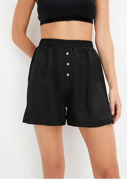 Bonprix Elegante Schlafhose Aus Fließendem Satin - Schwarz