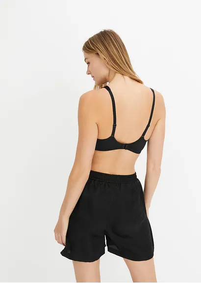 Bonprix Elegante Schlafhose Aus Fließendem Satin - Schwarz