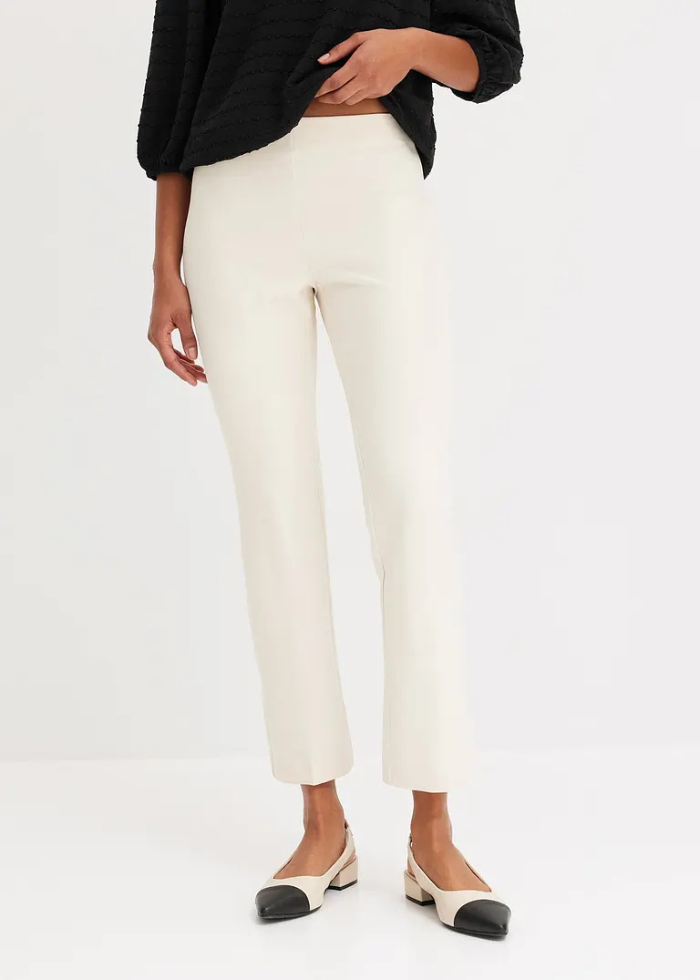 Bonprix Elegante Stretch-Hose Mit Ausgestelltem Bein - Beige