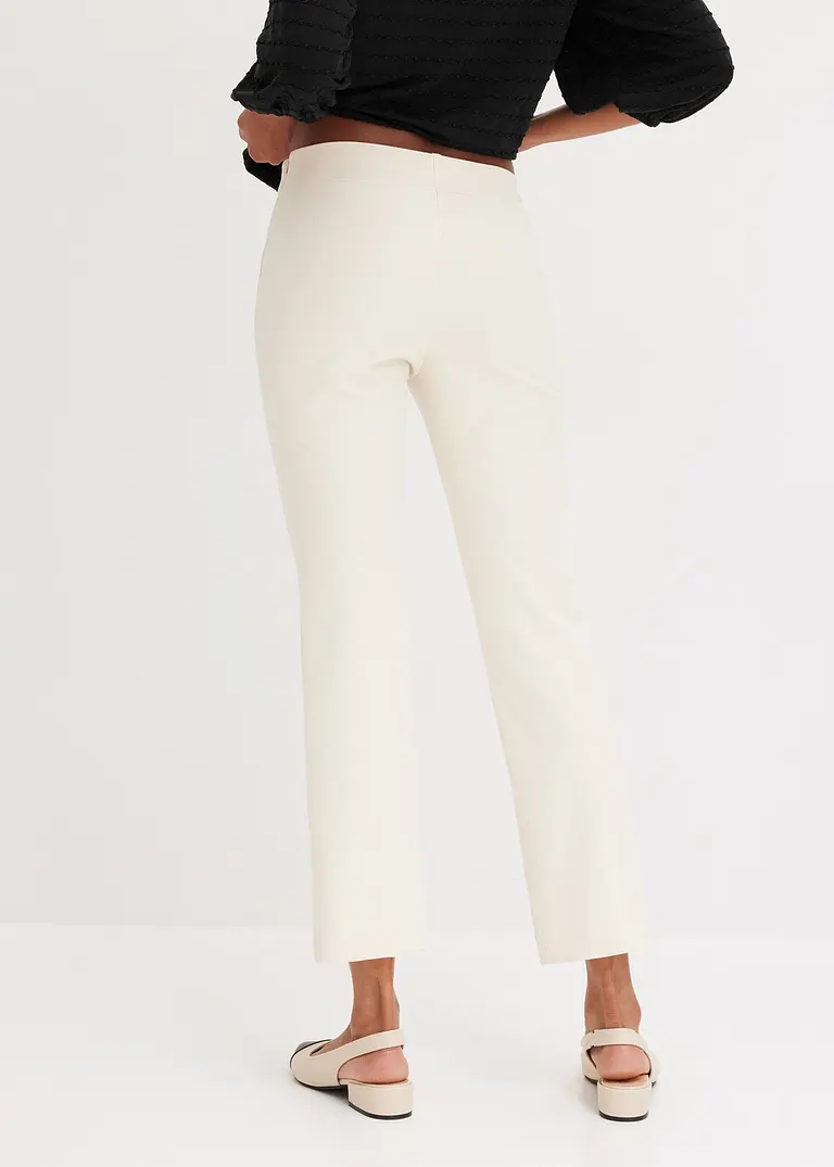 Bonprix Elegante Stretch-Hose Mit Ausgestelltem Bein - Beige