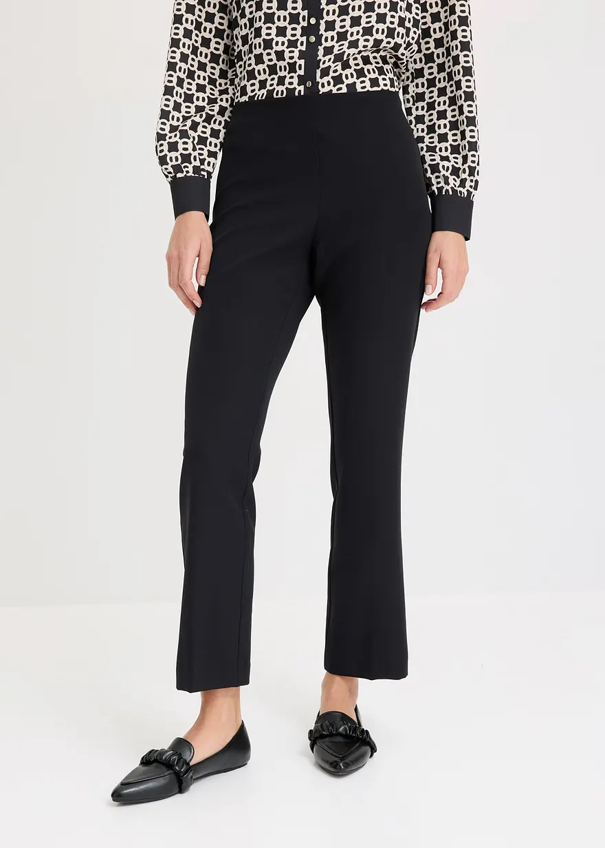 Bonprix Elegante Stretch-Hose Mit Ausgestelltem Bein - Schwarz