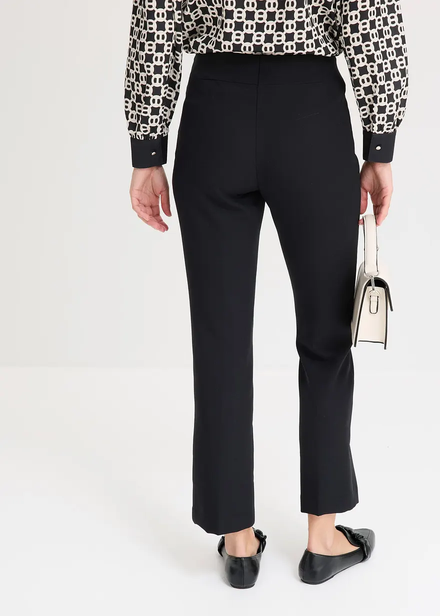 Bonprix Elegante Stretch-Hose Mit Ausgestelltem Bein - Schwarz