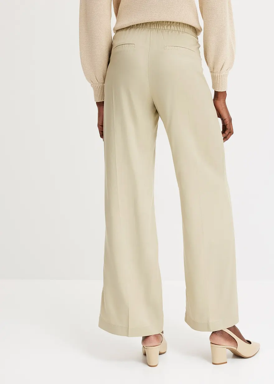 Bonprix Elegante Tencel Hose Mit Bundfalten - Grün - Damen
