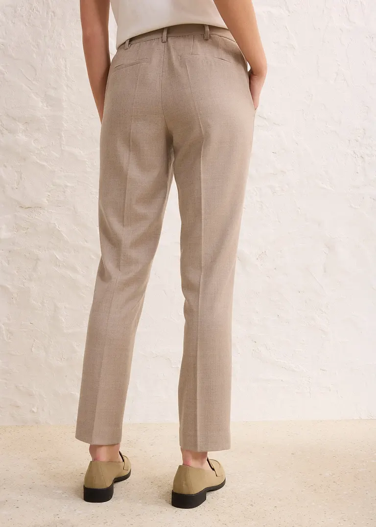 Bonprix Elegante Und Enganliegende Hose Mit Wollanteil - Beige