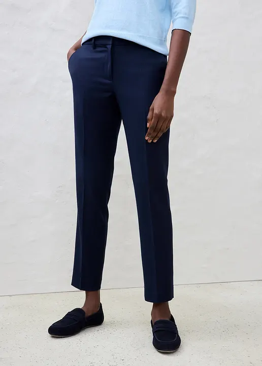 Bonprix Elegante Und Enganliegende Hose Mit Wollanteil - Blau