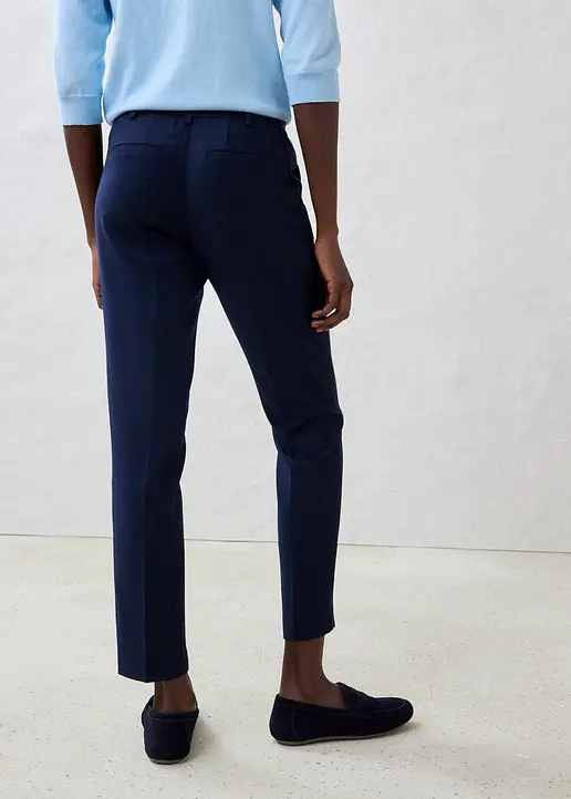 Bonprix Elegante Und Enganliegende Hose Mit Wollanteil - Blau