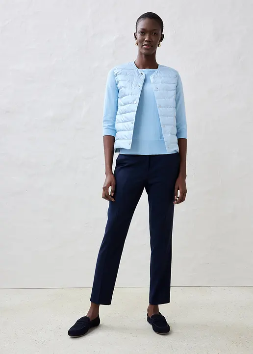 Bonprix Elegante Und Enganliegende Hose Mit Wollanteil - Blau