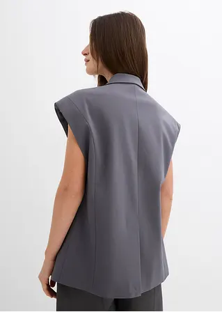 Bonprix Elegante Weste Mit Schulterpolstern Zwei Pattentaschen Und Asymmetrischem Verschluss