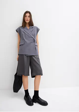 Bonprix Elegante Weste Mit Schulterpolstern Zwei Pattentaschen Und Asymmetrischem Verschluss