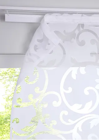 Bonprix Eleganter Ausbrenner Flächenvorhang - Weiß Klettschiene