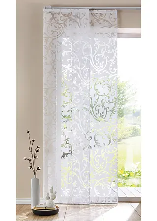 Bonprix Eleganter Ausbrenner Flächenvorhang - Weiß Klettschiene