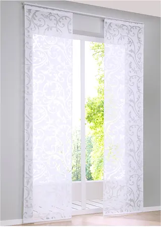 Bonprix Eleganter Ausbrenner Flächenvorhang - Weiß Klettschiene