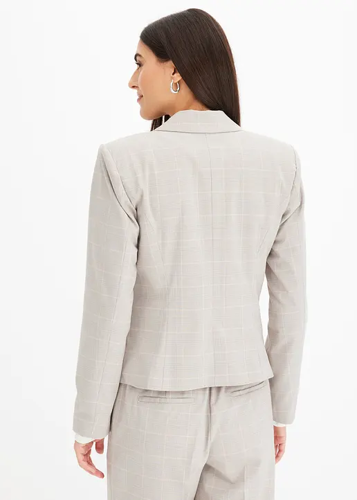 Bonprix Eleganter Blazer Im Glencheck Design - Grau - Damen