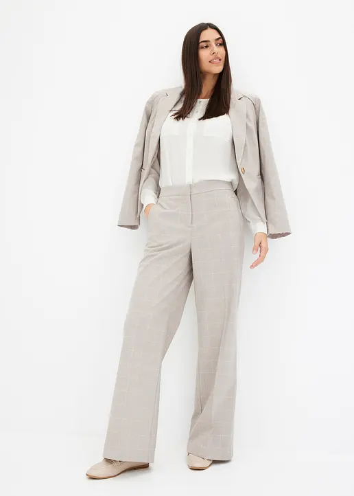 Bonprix Eleganter Blazer Im Glencheck Design - Grau - Damen