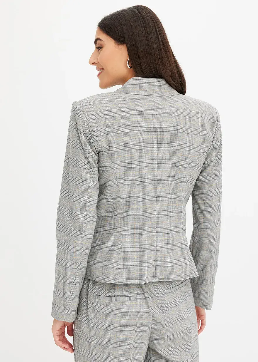 Bonprix Eleganter Blazer Im Glencheck Design - Schwarz - Damen