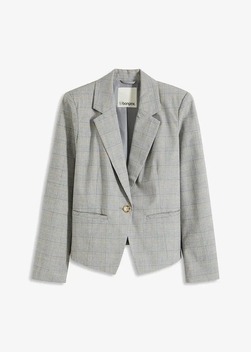 bonprix eleganter Blazer im Glencheck Design - schwarz - Damen
