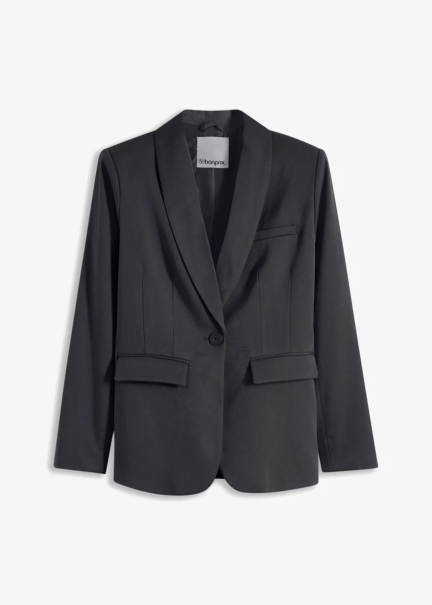 bonprix eleganter Blazer mit Schalkragen - schwarz - Damen