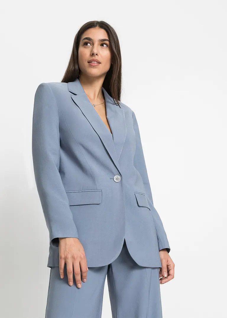 Bonprix Eleganter Blazer Verschließbar Mit Dekorativem Hornimitation-Knopf
