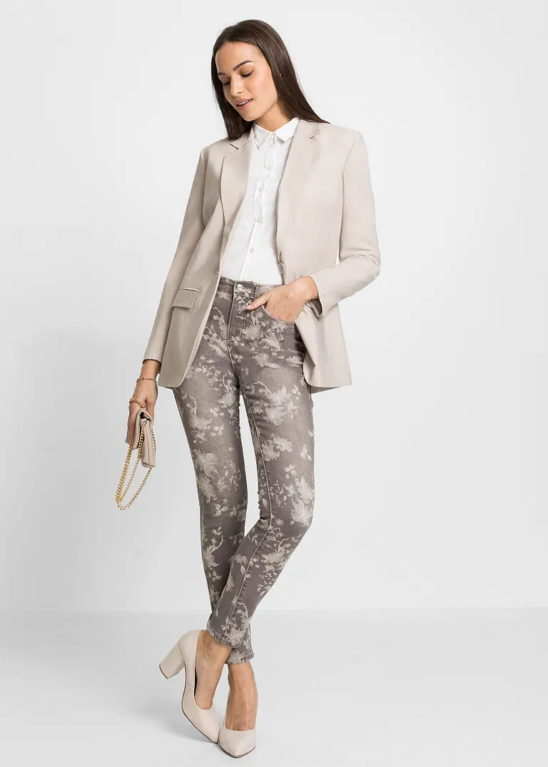 Bonprix Eleganter Blazer Verschließbar Mit Dekorativem Hornimitation-Knopf