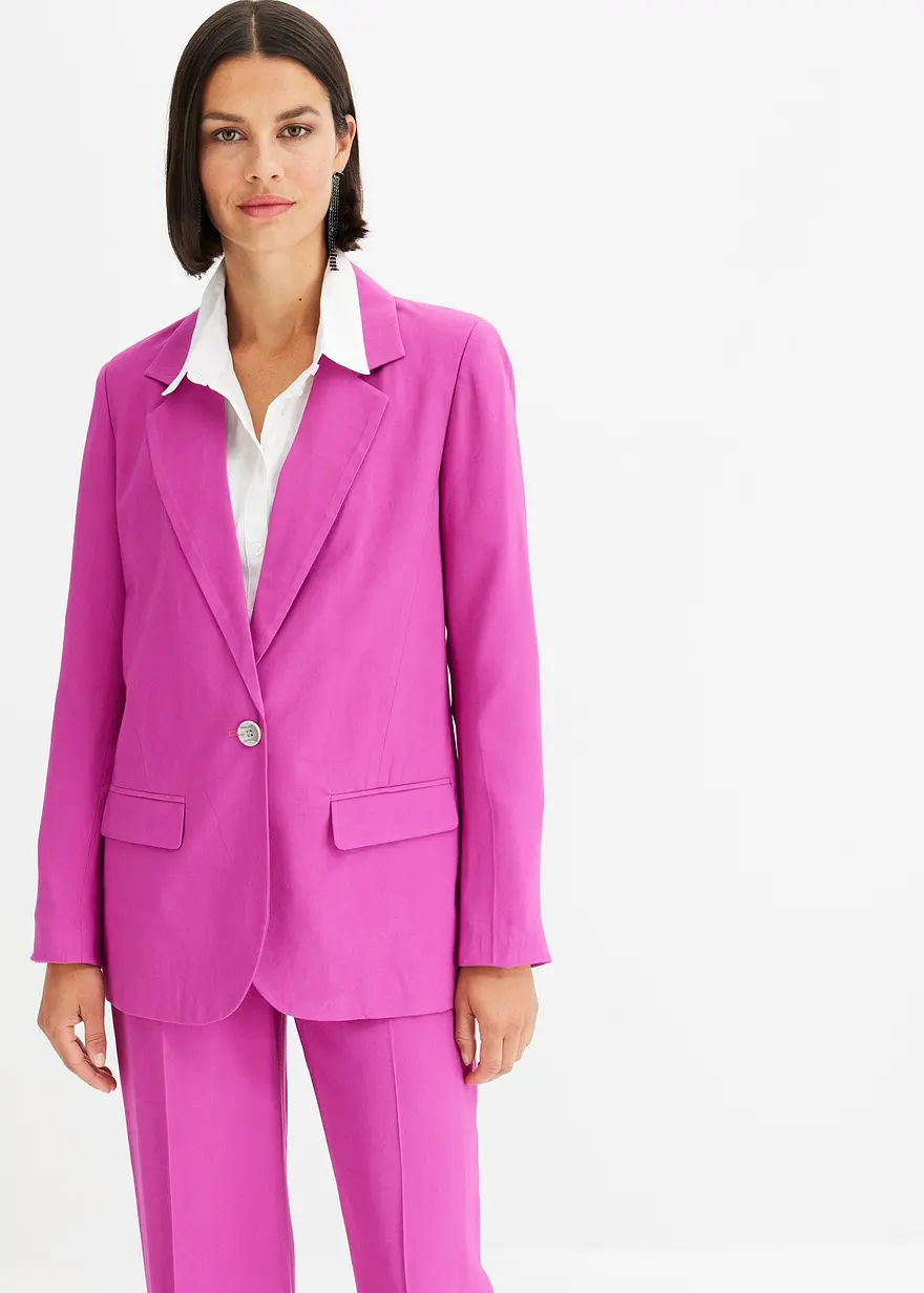 Bonprix Eleganter Blazer Verschließbar Mit Dekorativem Hornimitation-Knopf