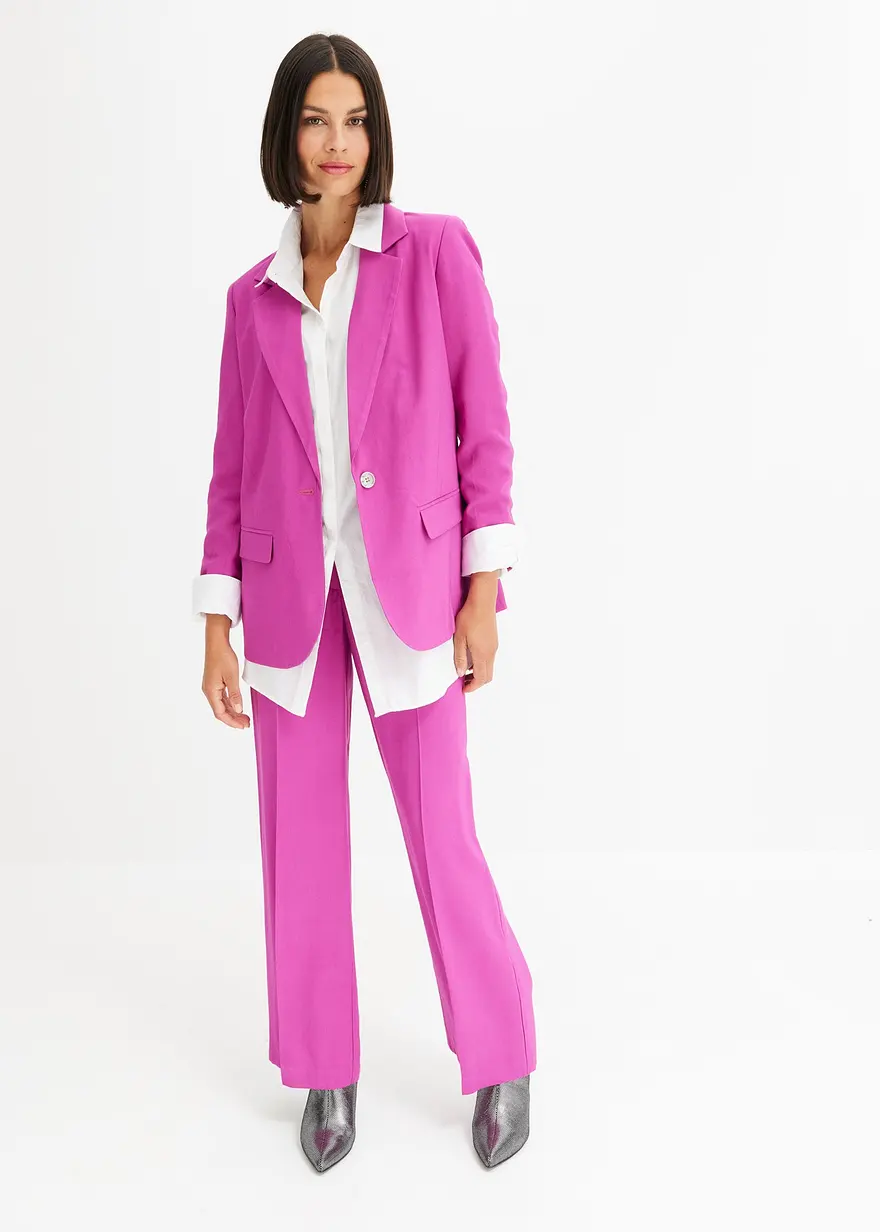 Bonprix Eleganter Blazer Verschließbar Mit Dekorativem Hornimitation-Knopf
