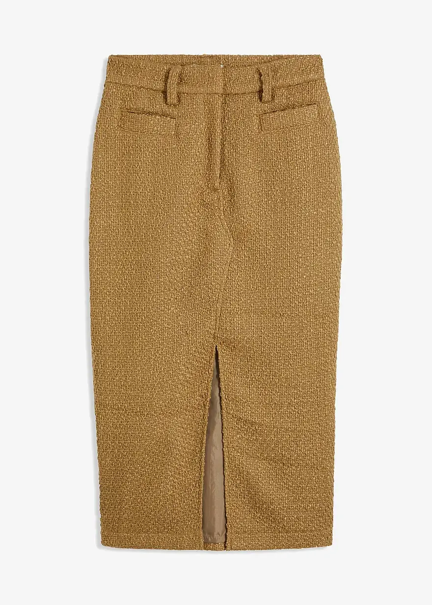 bonprix eleganter Bleistiftrock aus Bouclé - braun - Damen