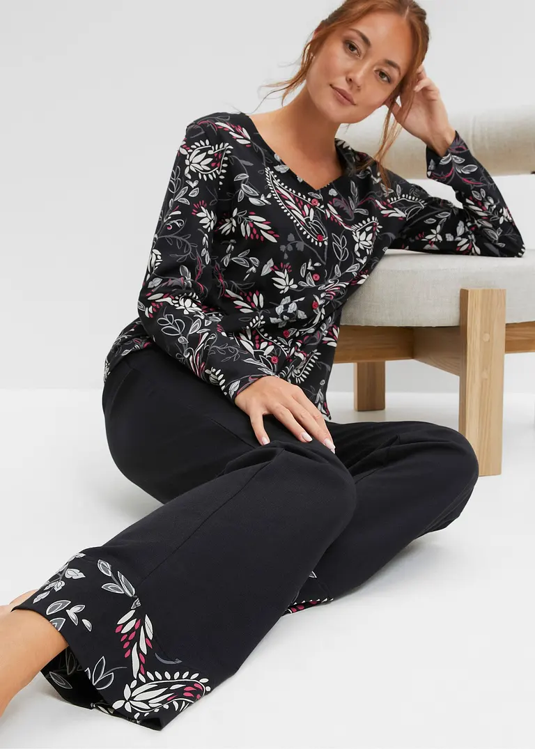 Bonprix Eleganter Hausanzug Aus Weicher Bio-Baumwolle - Damen