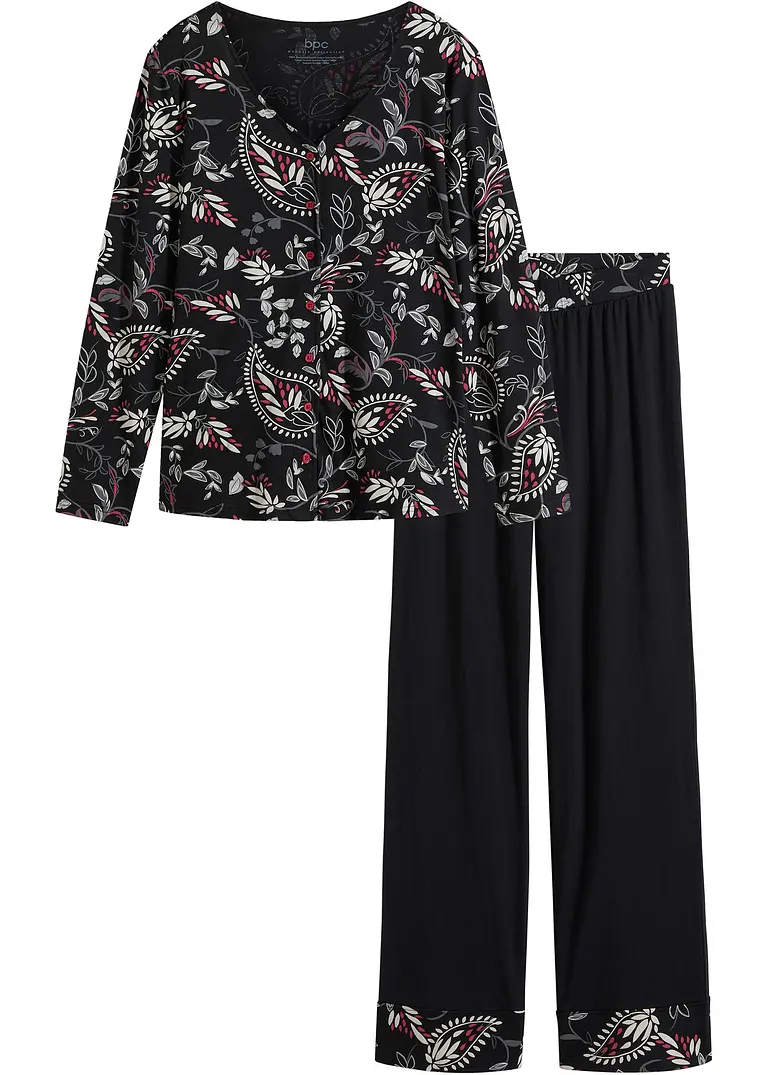bonprix Eleganter Hausanzug aus weicher Bio-Baumwolle - Damen