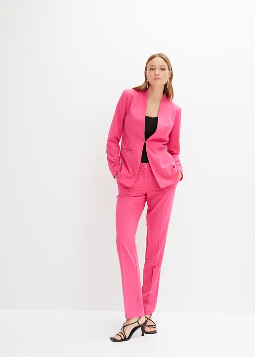 Bonprix Eleganter Hosenanzug In Moderner Passform - Dunkelpink Petite