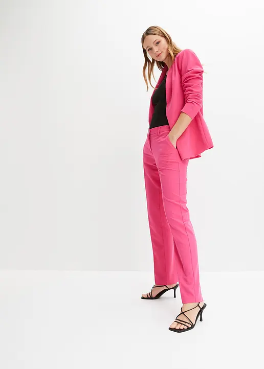 Bonprix Eleganter Hosenanzug In Moderner Passform - Dunkelpink Petite