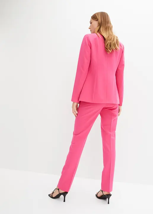 Bonprix Eleganter Hosenanzug In Moderner Passform - Dunkelpink Regular